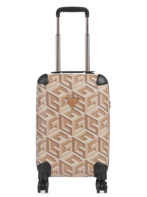 GUESS WILDER Chariot cabine 4 roues logo taupe - Valises cabine