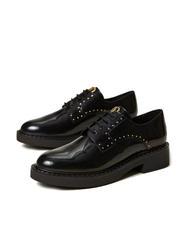TWINSET STUDS Chaussure &agrave; lacets en cuir noir - Chaussures Femme - 1