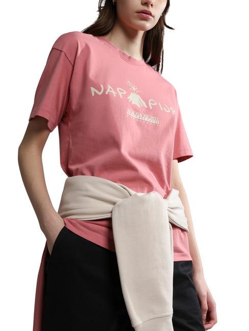 NAPAPIJRI S-MORENO T-shirt en cotton rose unltd ss23 - T-shirt