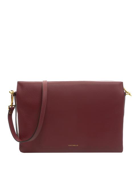 COCCINELLE BOHEME GRANA DOUBLE Sac à main, avec bandoulière, en cuir grenat r/pulpe p - Sacs pour Femme