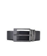ARMANI EXCHANGE LOGO Ceinture r&eacute;versible bleu marine/gris - Ceintures - 1