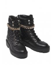 GUESS odysse stivaletto 3,7cm Bottes de combat matelass&eacute;es avec cha&icirc;ne NOIR - Chaussures Femme - 1