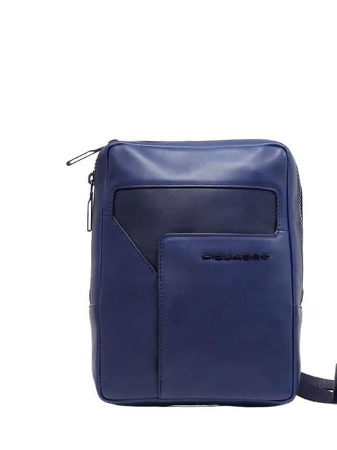 PIQUADRO W119 Sac iPad, en cuir bleu - Sacs en Bandoulières pour Homme
