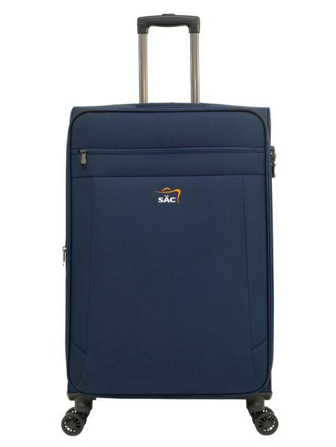 LESAC LIGHT FLY Grand chariot extensible bleu - Valises Semi-rigides