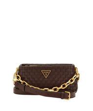 GUESS LISBET Sac bandouli&egrave;re tress&eacute; acajou - Sacs pour Femme - 1