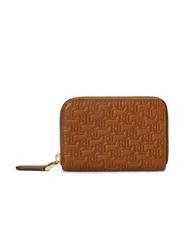 RALPH LAUREN LOGO EMBOSSED Petit portefeuille zipp&eacute; en cuir lauren tan7 - Portefeuilles Femme - 1