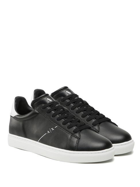 ARMANI EXCHANGE  Sneakers homme en cuir noir+blanc op. - Chaussures Homme