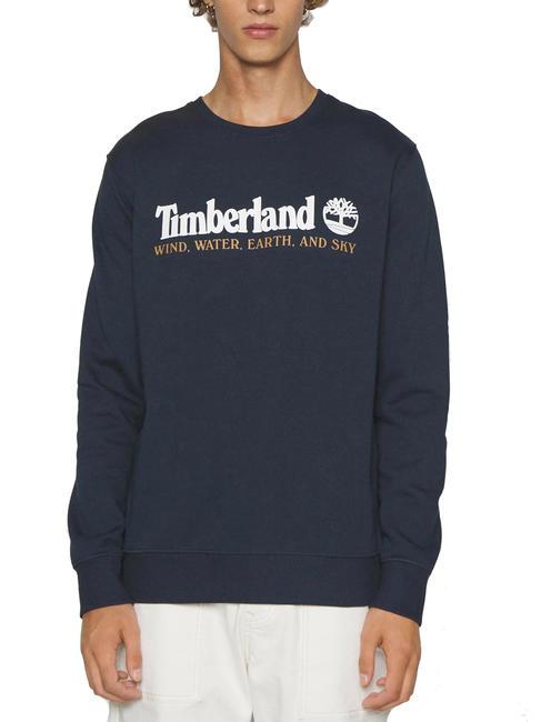 TIMBERLAND WWES Sweat ras du cou avec écriture saphir foncéblanc - Pulls molletonnés