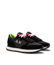 SUN68 ALLY SOLID Baskets noir/jaune fluo - Chaussures Femme - 1