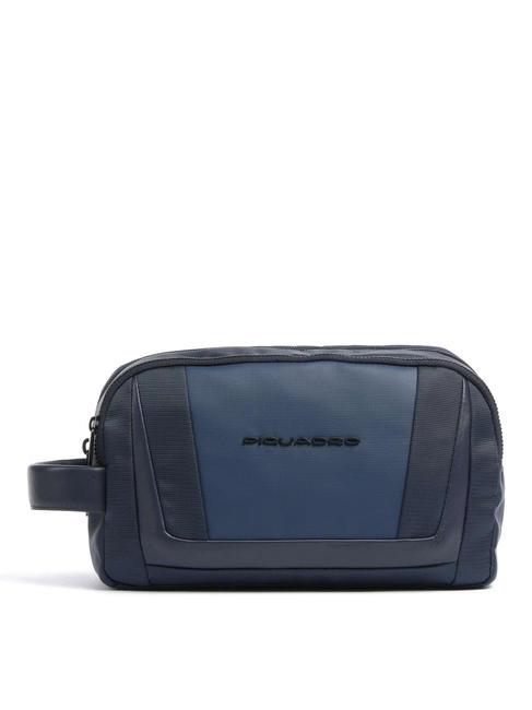 PIQUADRO WALLABY La beauté du cuir et du tissu bleu - Trousses