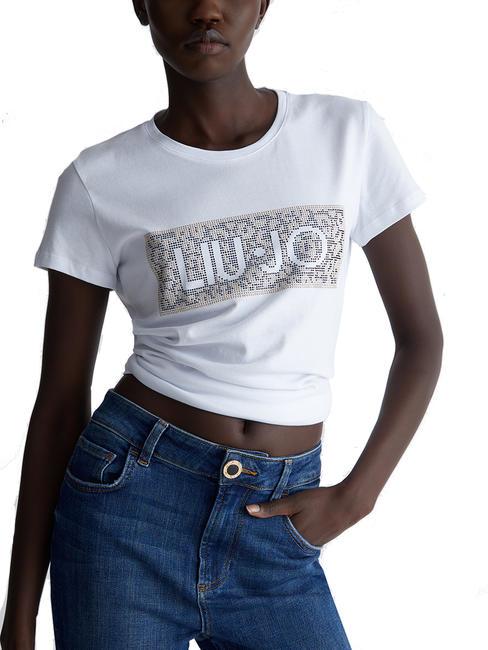 LIUJO MODA T-shirt logo à sequins macula blanche liujo - T-shirt