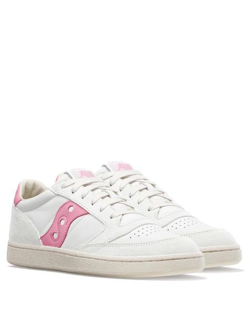 SAUCONY JAZZ COURT Baskets en cuir blanc/rose - Chaussures Homme