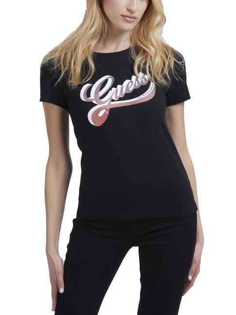 GUESS SHADED T-shirt col rond en coton jetbla - T-shirt