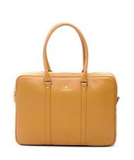 SPALDING TIFFANY Porte-documents en cuir 2 zips, porte-ordinateur 15" moutarde - Porte Documents Travail - 1