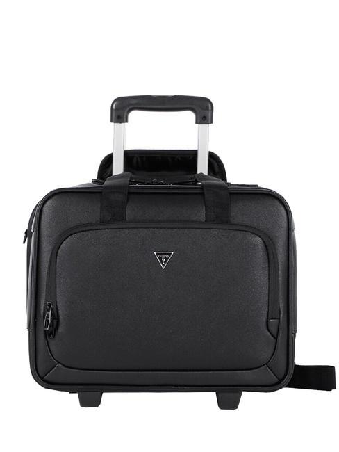 GUESS CERTOSA Chariot pilote avec bandoulière NOIR - Pilot case et Sacs ordinateur à roulettes