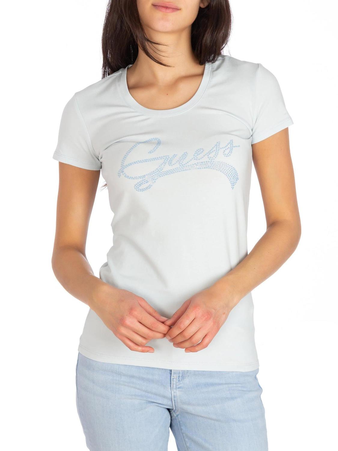 Guess Adeline T Shirt En Cotton Air Frais Achetez Prix Outlet