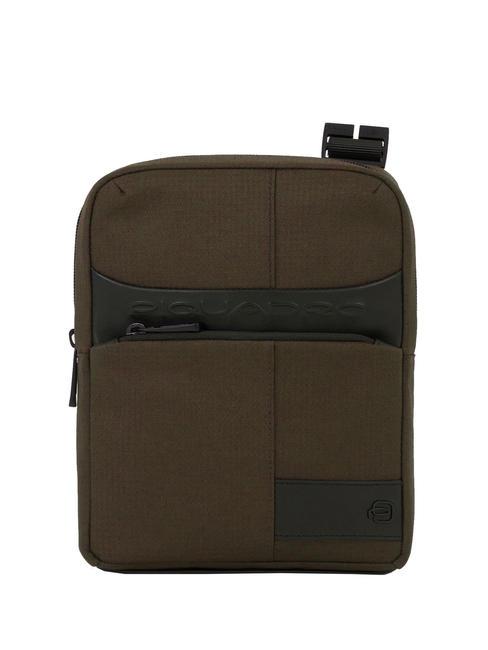PIQUADRO WOLLEM Sac iPad mini en tissu et cuir VERT - Sacs en Bandoulières pour Homme