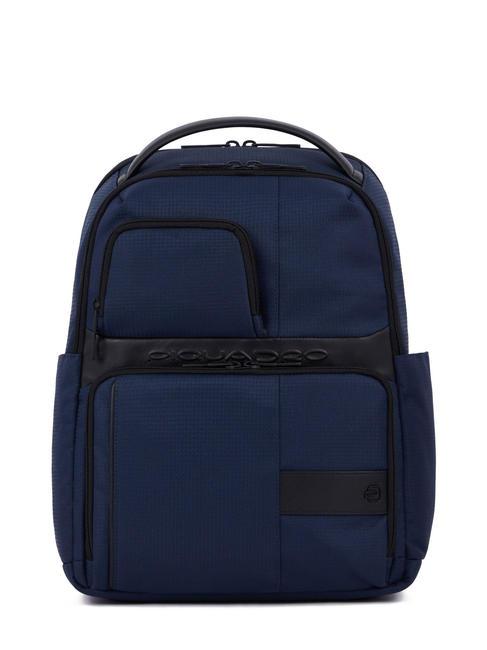 PIQUADRO WOLLEM Sac à dos en cuir et tissu, support ordinateur 14" bleu - Sacs à dos pour ordinateur portable