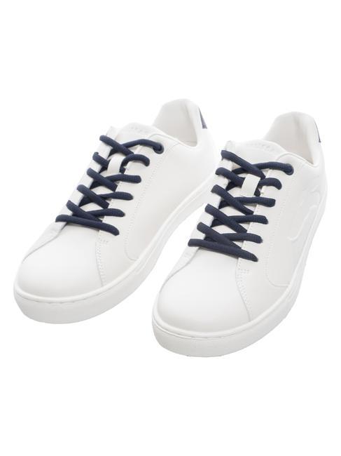 TRUSSARDI ERIS Baskets blanc/bleu carbone/blanc - Chaussures Femme