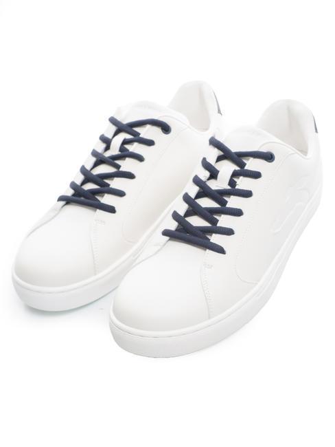 TRUSSARDI ERIS Baskets blanc/bleu carbone/blanc - Chaussures Homme