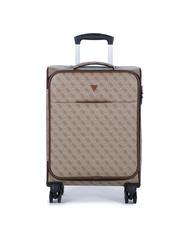 GUESS VEZZOLA Chariot &agrave; bagages &agrave; main beige / marron - Valises cabine - 1