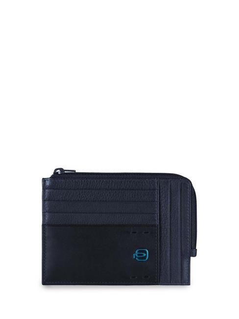 PIQUADRO Porte carte Ligne PULSE; en cuir bleu - Portefeuilles Homme