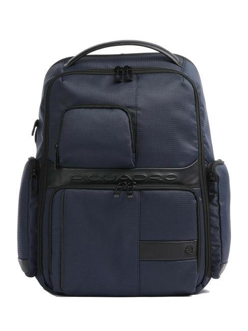 PIQUADRO WOLLEM Sac à dos pour ordinateur portable 15,6" en tissu et cuir bleu - Sacs à dos pour ordinateur portable