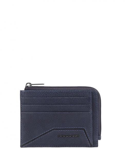 PIQUADRO W118 Porte-cartes RFID avec fermeture éclair bleu - Portefeuilles Homme