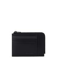 PIQUADRO W122 Porte-monnaie et carte en cuir Noir - Portefeuilles Homme - 1