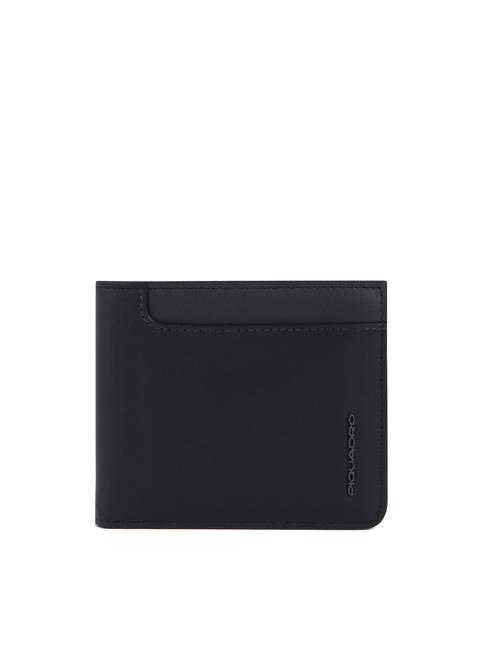 PIQUADRO W122 Portefeuille avec porte-cartes amovible Noir - Portefeuilles Homme