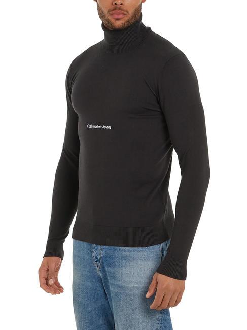 CALVIN KLEIN CKJ INSTITUTIONAL ROLL Pull col roulé Ck Noir - Pulls pour hommes