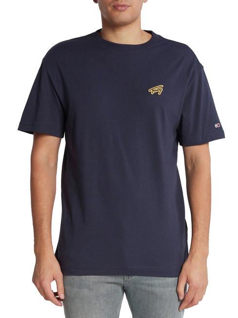 TOMMY HILFIGER TJ CLASSIC GOLD SIGNATURE T-shirt en cotton BLEU - T-shirt