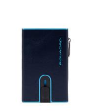 PIQUADRO BLUE SQUARE Portefeuille en cuir avec syst&egrave;me coulissant - Portefeuilles Homme