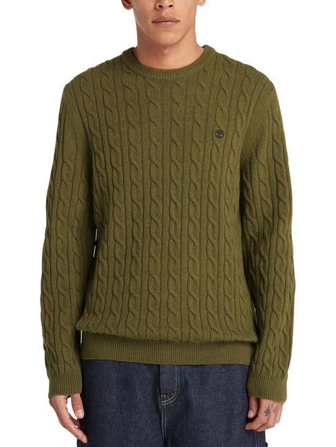 TIMBERLAND P-B LAMBWOOL Pull ras du cou en laine mélangée sombreolive - Pulls pour hommes