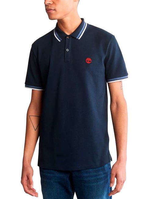 TIMBERLAND SS TIPPED PIQUE Polo coupe slim à manches courtes saphir noir - chemise polo