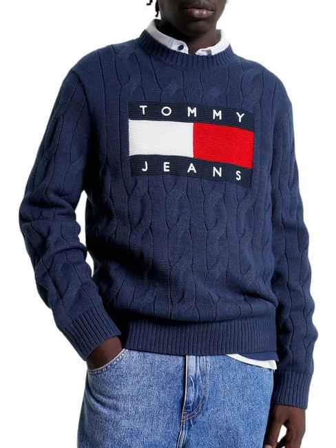 TOMMY HILFIGER TOMMY JEANS Relaxed Flag Pull BLEU - Pulls pour hommes
