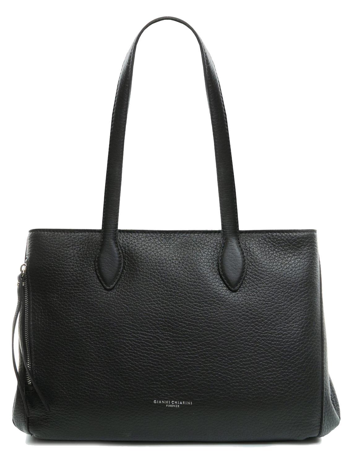 Gianni Chiarini Shopping Sac Bandouli re En Cuir Noir Achetez