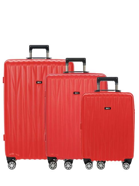 BRIC’S CERVIA Ensemble chariot 3 cabines + moyen + grand rouge - Ensemble Valises