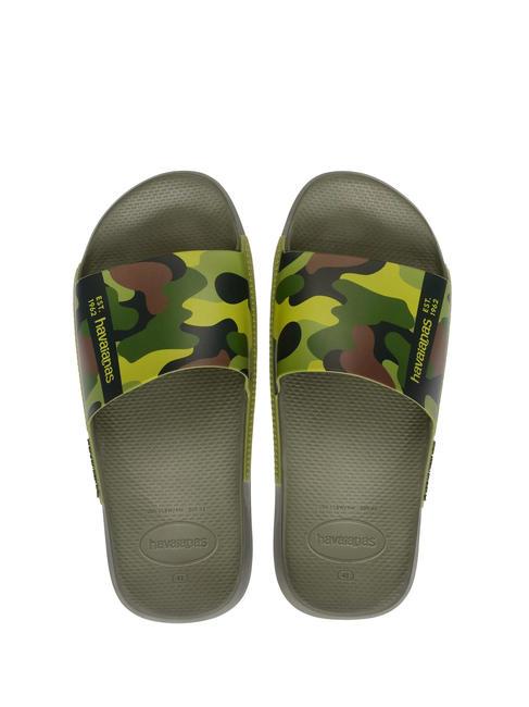 HAVAIANAS SLIDE PRINT Pantoufles en caoutchouc vert - Chaussures unisexe