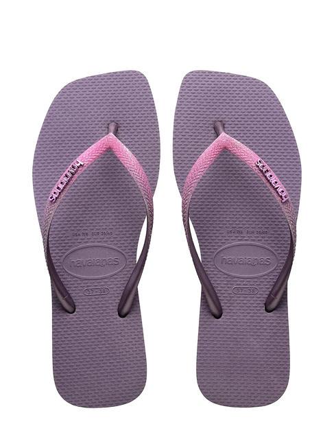 HAVAIANAS SQUARE GLITTER Tongs mauves - Chaussures Femme