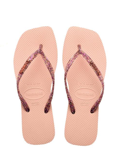 HAVAIANAS SQUARE LOGO Tongs ballet rose - Chaussures Femme