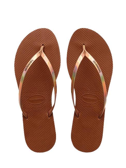 HAVAIANAS YOU METALLIC Tongs en caoutchouc rouiller - Chaussures Femme