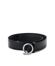 TRUSSARDI GREYHOUND  Ceinture imprim&eacute; croco NOIR - Ceintures - 1
