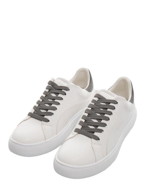 TRUSSARDI YRIAS Baskets blanc/gris acier/blanc - Chaussures Femme