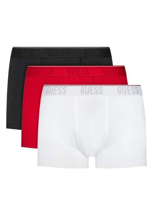 GUESS JOE Lot de 3 boxers blanc/rouge/noir - Slip homme