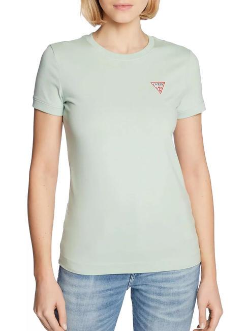 GUESS MINI TRIANGLE T-shirt coupe slim menthe douce - T-shirt