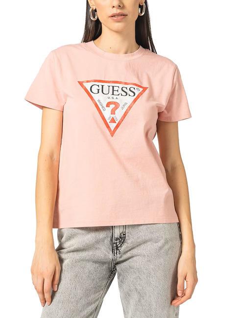 GUESS CLASSIC FIT LOGO T-shirt avec logo rose lisse - T-shirt