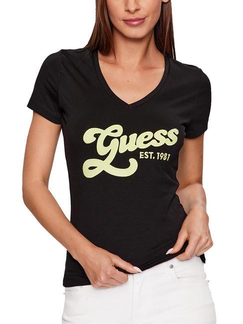 GUESS LOGO SUEDE T-shirt avec logo inséré jetbla - T-shirt