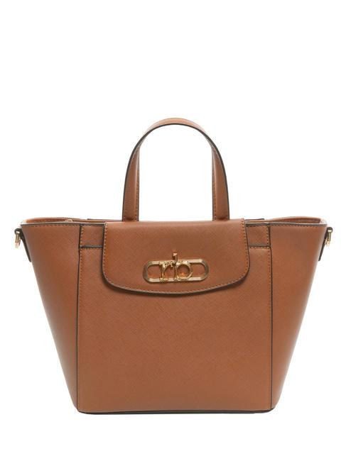 ROCCOBAROCCO LUCE Sac cabas avec bandoulière et logo en métal bronzer - Sacs pour Femme