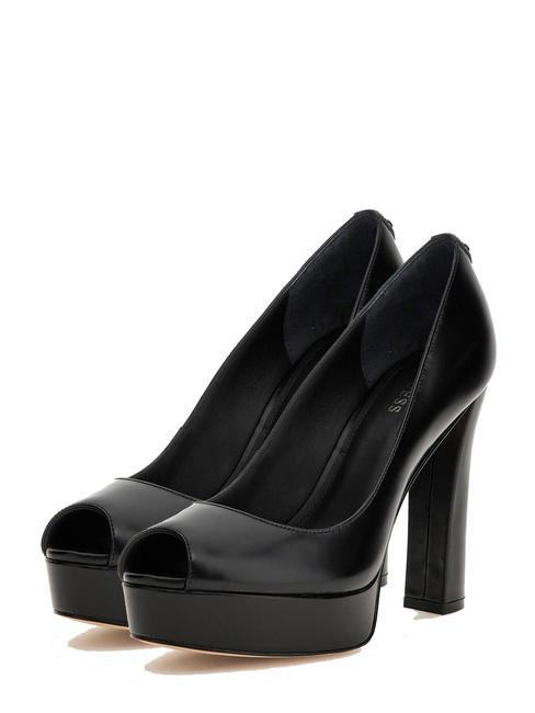 GUESS SOZA Escarpin à bout ouvert en cuir NOIR - Chaussures Femme